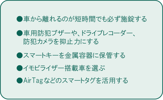 車上荒らしを防ぐためにできる対策