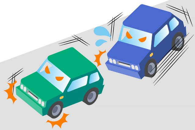 あおり運転に急ブレーキの仕返しをする車