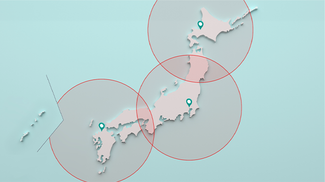 約500kmの目安図