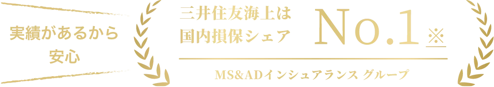 実績があるから安心 三井住友海上は 国内損保シェア No.1※ MS&ADインシュアランスグループ