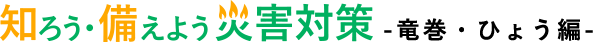 知ろう・備えよう災害対策 - 竜巻・ひょう編 - 