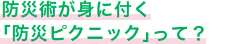 防災術が身に付く「防災ピクニック」って？