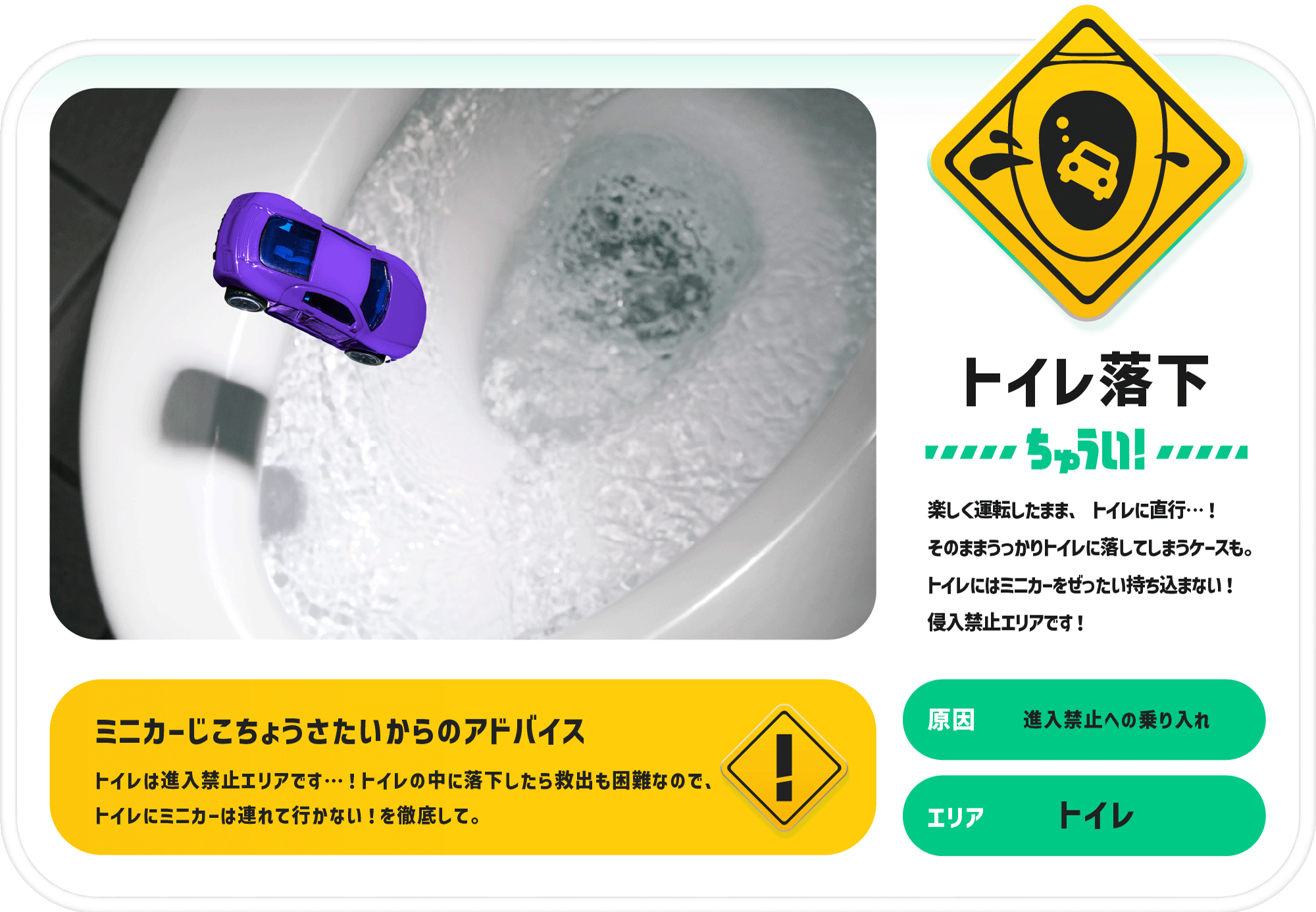 トイレ落下ちゅうい！
