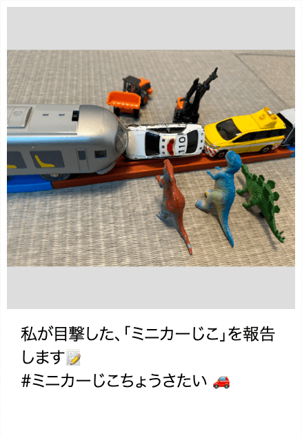 「ミニカーじこ」報告画像