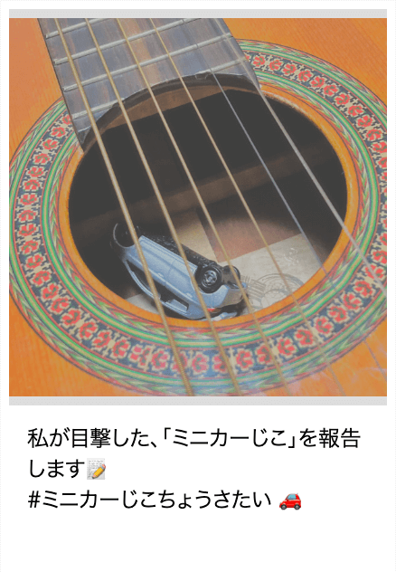「ミニカーじこ」報告画像