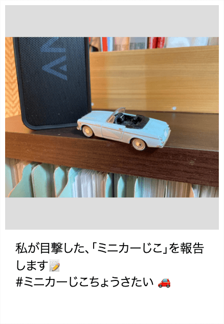 「ミニカーじこ」報告画像