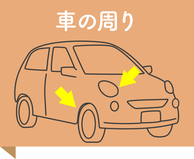 車の周り